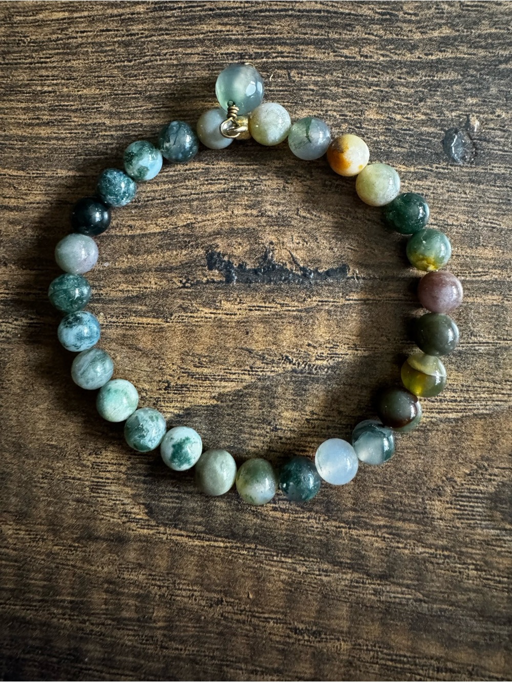 Handmade Multicolor Moss Agate Beaded Bracelet - Women Jewelry
